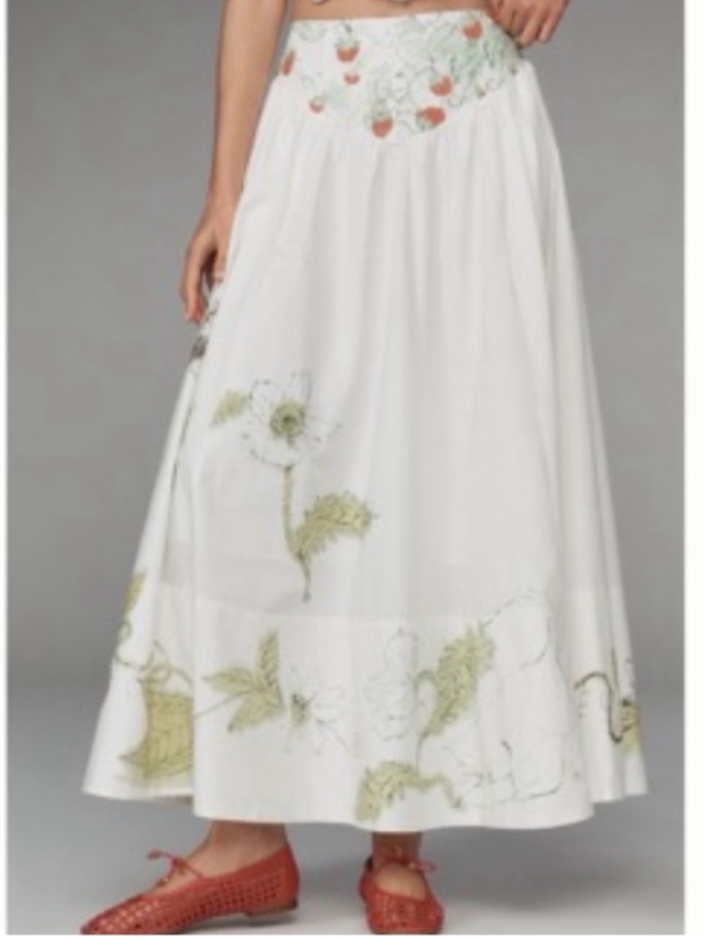 NWT Swan Gossip x Anthropologie Basque-Waist Artist Print Maxi Skirt size 6 - Picture 3 of 17